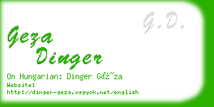 geza dinger business card